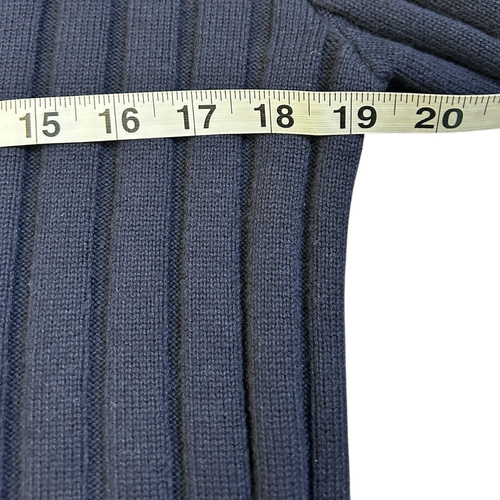FAHERTY Game Set Ribbed Knit Cardigan Navy Sz Lg Cashmere Organic Cotton‎ - Picture 10 of 11
